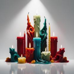 Bougies de couleur sur fond blanc