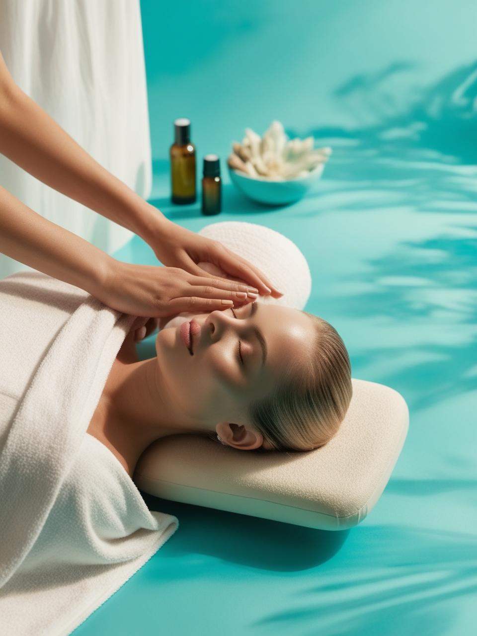 Massotherapie avec fond turquoise 3